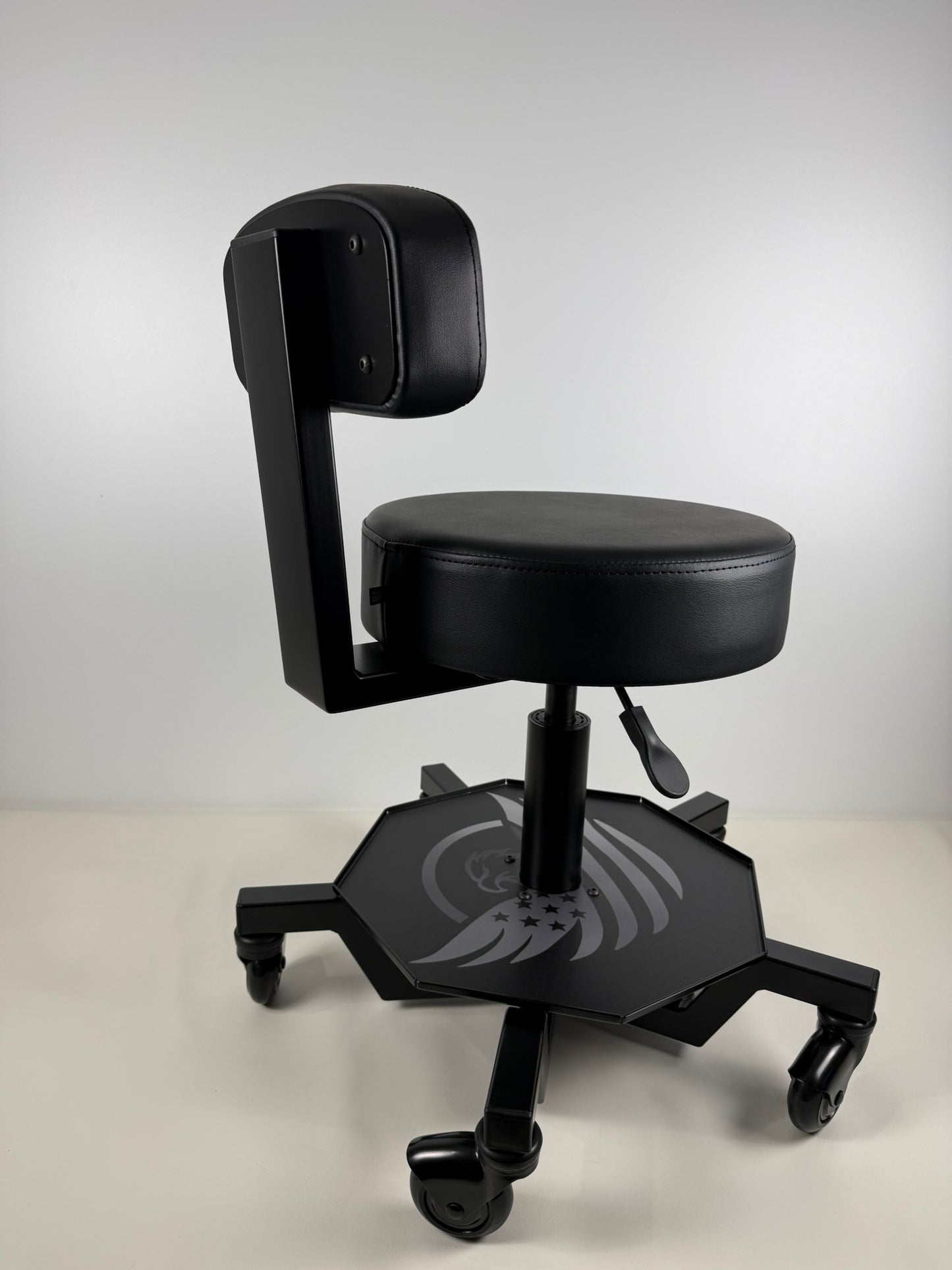 BLACKOUT Heavy-Duty Black Work Stool - Made in USA | For Medical, Automotive & Industrial Use