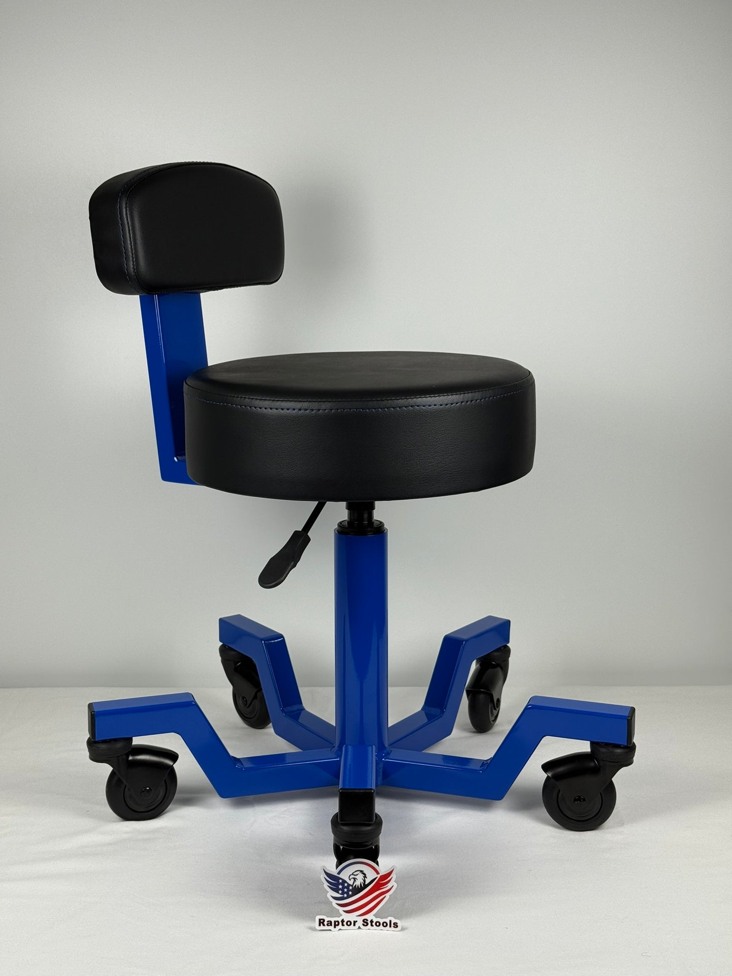 Heavy-Duty Blue Work Stool - Made in USA | For Medical, Automotive & Industrial Use