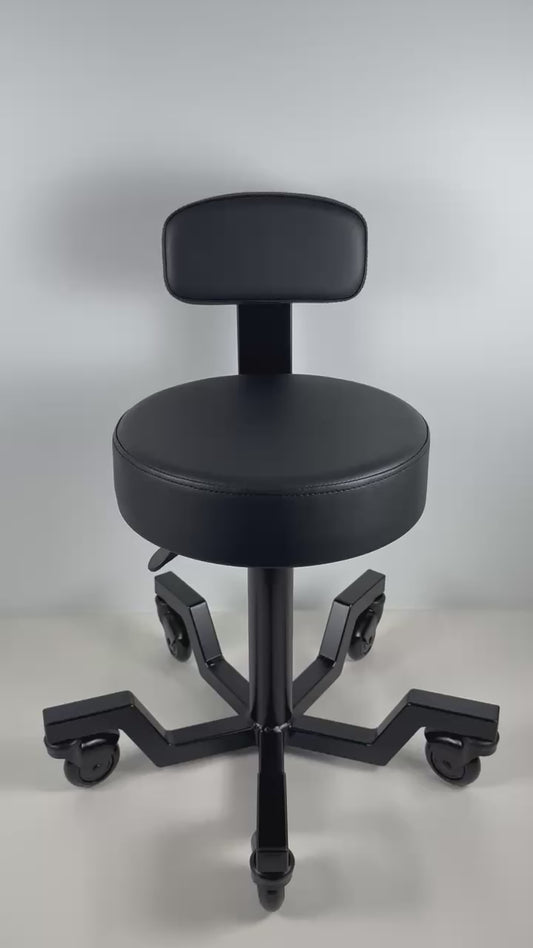BLACKOUT Heavy-Duty Black Work Stool - Made in USA | For Medical, Automotive & Industrial Use